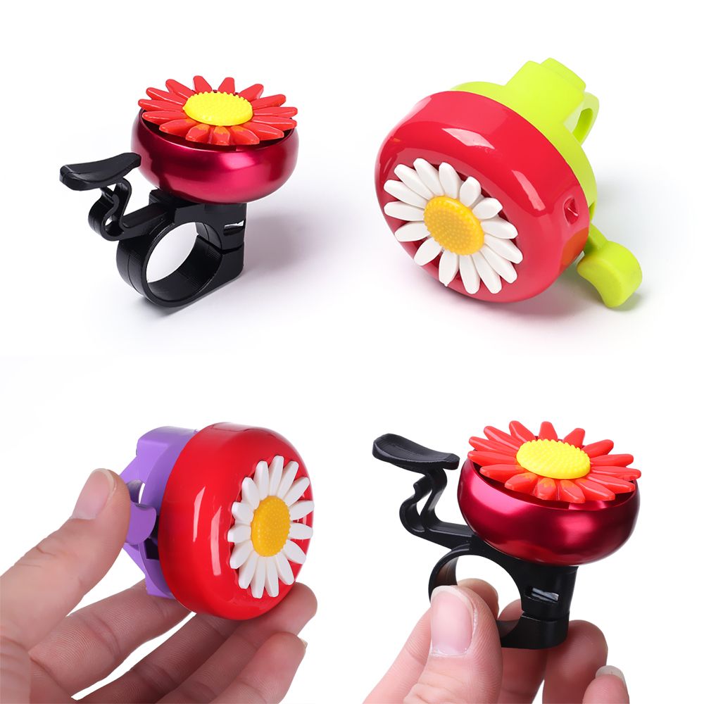 Timbre de bicicleta divertido para niños, bocina de bicicleta con flor de Margarita, anillo de Ciclismo de seguridad para niñas, Alarma para manillares, campana de bicicleta multicolor