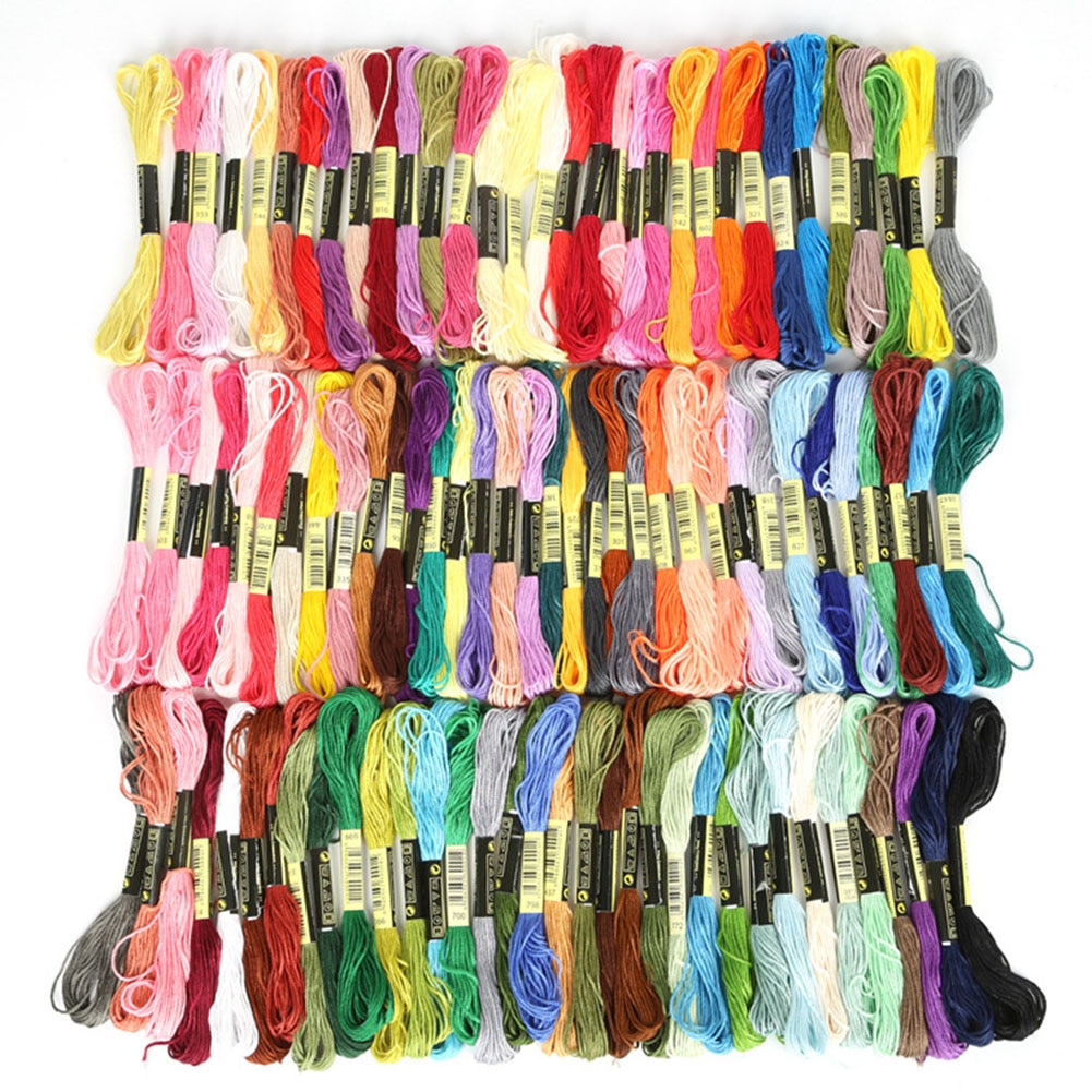 8Pcs 7.5m Waterproof High Toughness Cotton Embroidery Threads Floss DIY Craft Cross Stitch Threads Sewing Thread Sewing Tools