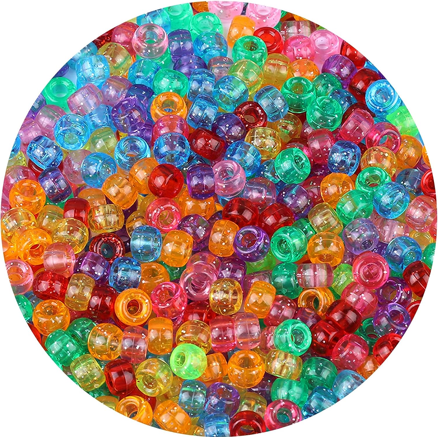 Kit de cuentas para trenzas de pelo para niños, 401 piezas, 9x6mm, con purpurina, 200 piezas, bandas de goma elásticas y 1 piezas, 200 unids/lote por bolsa: Medio marrón