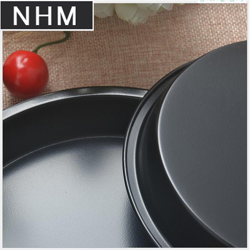 NHM 1 stks non-stick pizza 6 inch carbon staal non-stick pizza pan ronde pizza plaat diy bakvorm