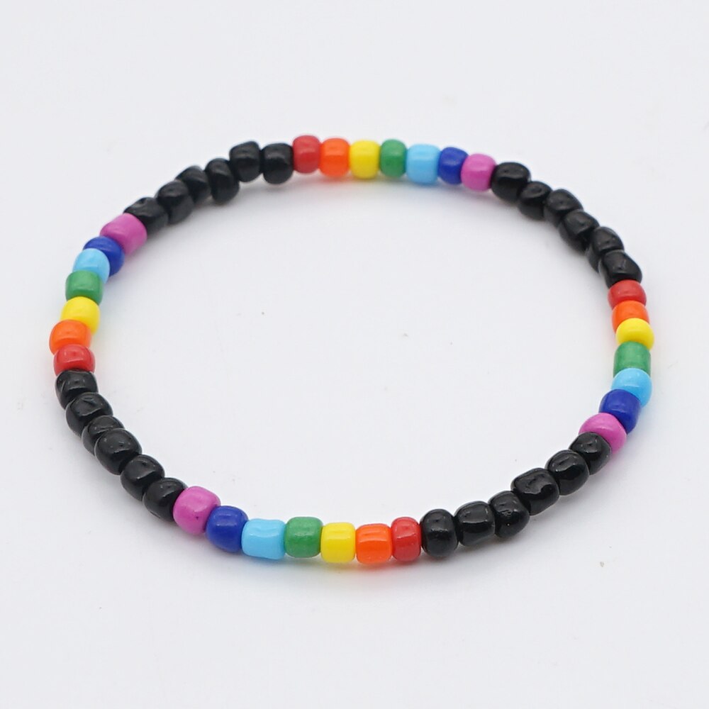 Go2 boho regenboog bohemian zaadkralen armband voor dames zomer handgemaakte sieraden elastische japanse kraal: Rff 20072203d
