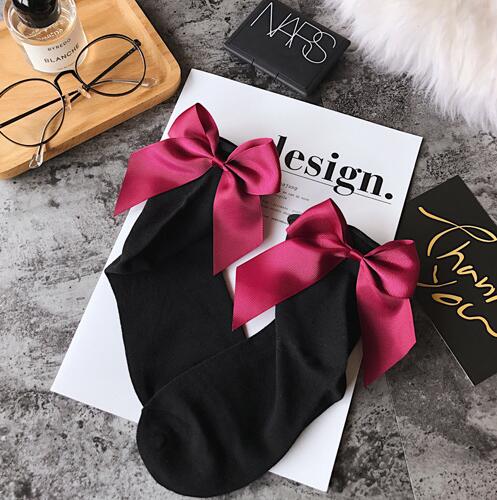 Chaussettes en coton à gros nœud pour femmes, à la , colorées, Kawaii, mignonnes, pour filles: 17