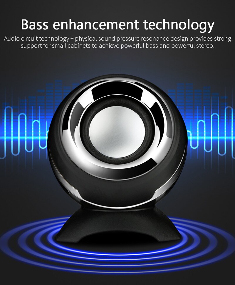 Mini Computer Speaker Wired Speaker 3D Stereo Sound Box Bass Horns For Laptop Desktop Phone Powerful Music Player Loudspeakers