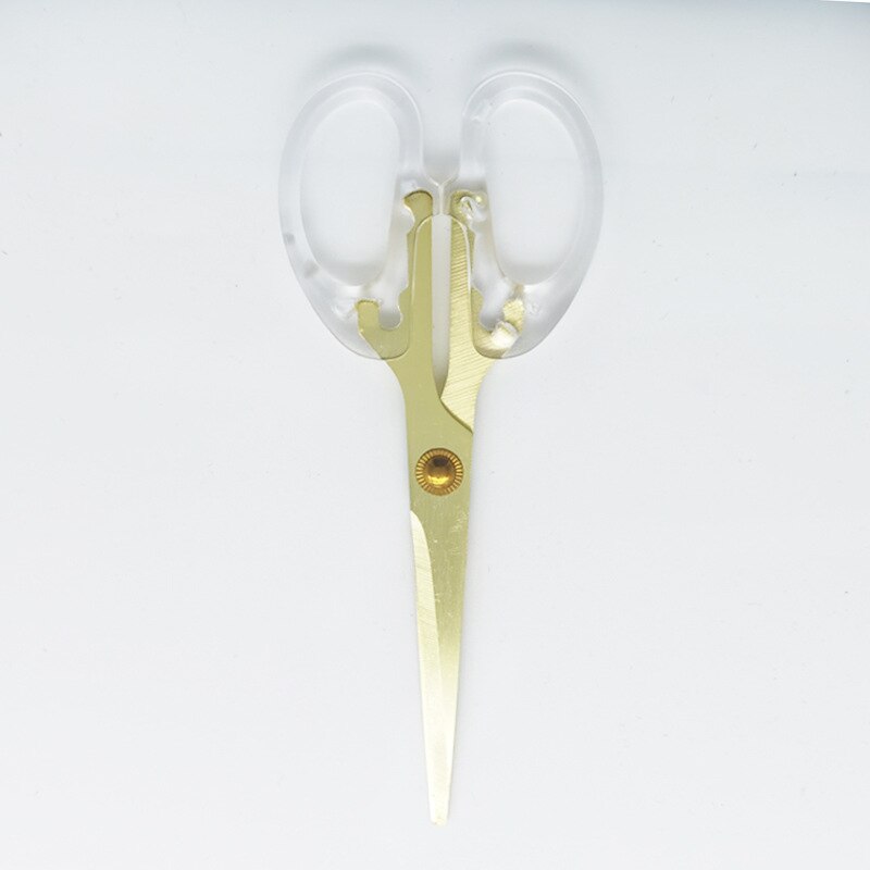 Przezroczysty PS różbyć winnym złoto zszywacz dziurkacz robić paznokci nożyczki biurowe introligatorskie zszywacz dziurkacz nożyczki: złoto Scissors