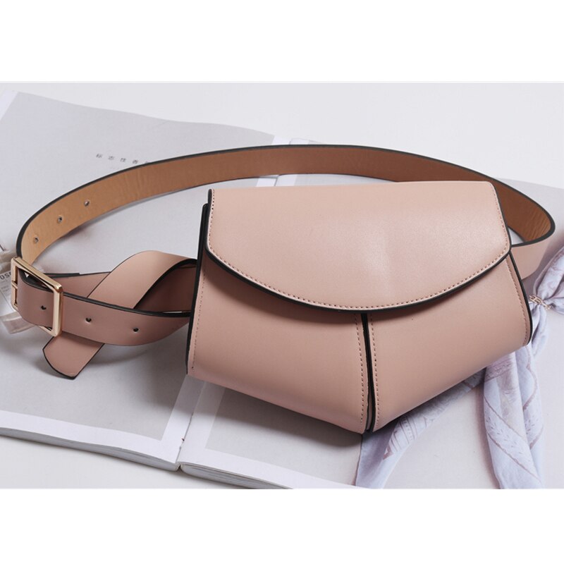 Fanny Pack femmes taille ceinture sac serpentine Vintage taille sacs fille Bum pochette téléphone cuir poitrine Packss LW0808: Pink