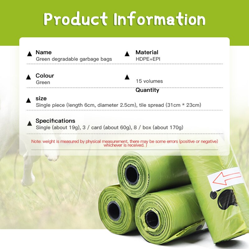 8 rolek/120 sztuk torba na odchody psa degradacja jednorazowy worek na śmieci karton odebrać torby toaletowe kot worki na śmieci odkryty czysty worek na śmieci