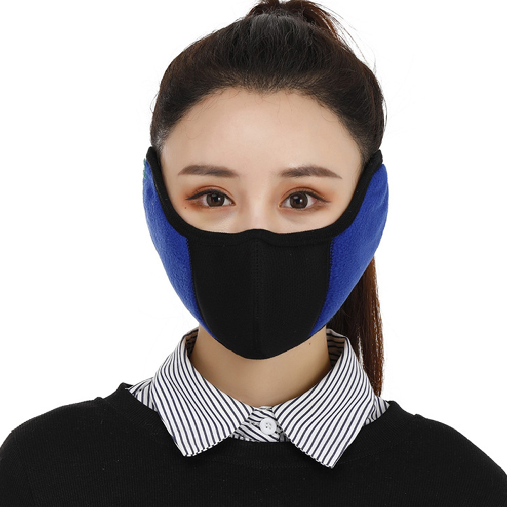 Unisexe demi masque hommes femmes hiver masque polaire cache-oreilles équitation Ski Snowboard accessoires de plein air vent froid protection: Bleu