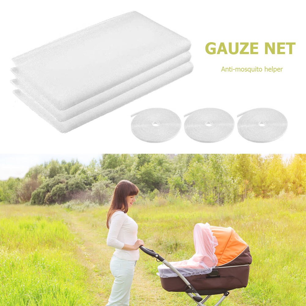 3pcs Full Cover Safe Mosquito Net Netting Baby Stroller Pushchair Comfortable Children Portable Elements Supplies