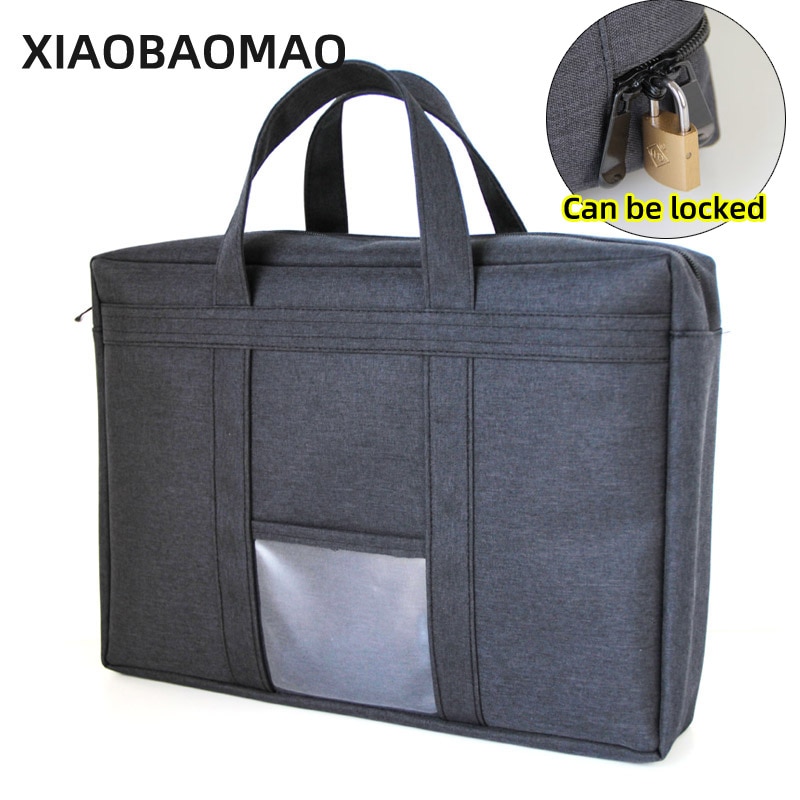 Double zipper Can be locked B4 large capacity file organizer computer file folder A4 document bag waterproof