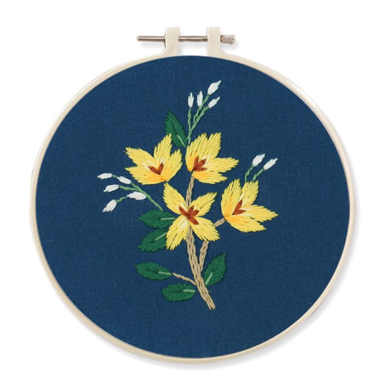 Flowers DIY Embroidery Ribbon Set Beginners Embroidery Shed Sewing Kit Cross-stitch Crafts Hand-stitched Decoration: A4