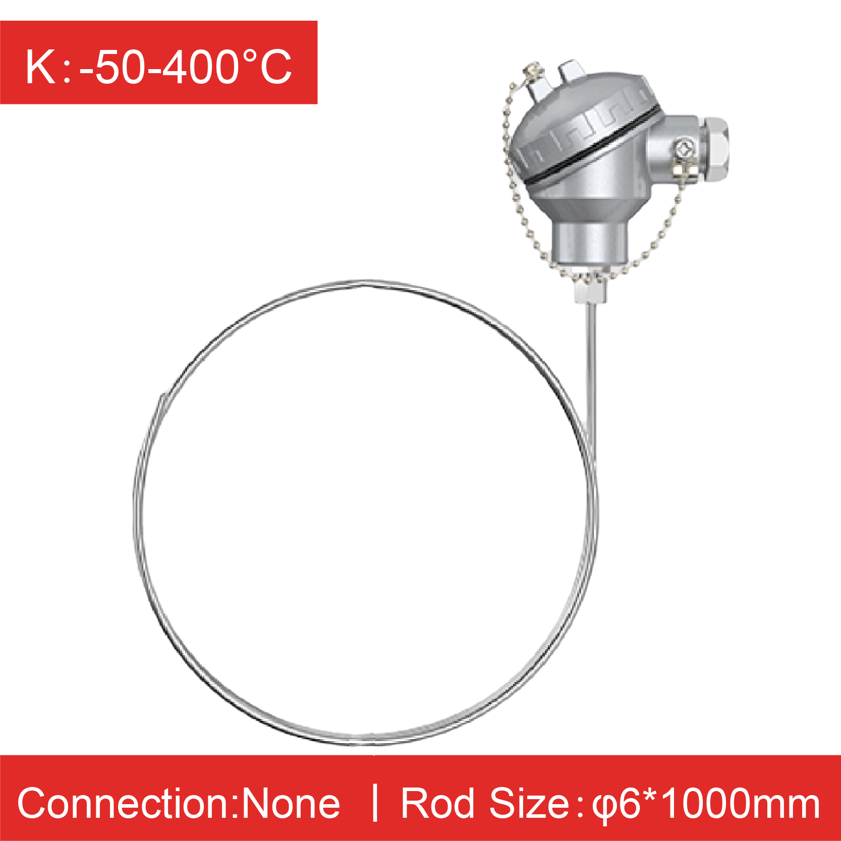 K Type Thermocouple PT100 Temperature Sensor WRNK-131 Armored Probe Industrial RTD Flexible Stainless Steel High Temp: ROYAL BLUE