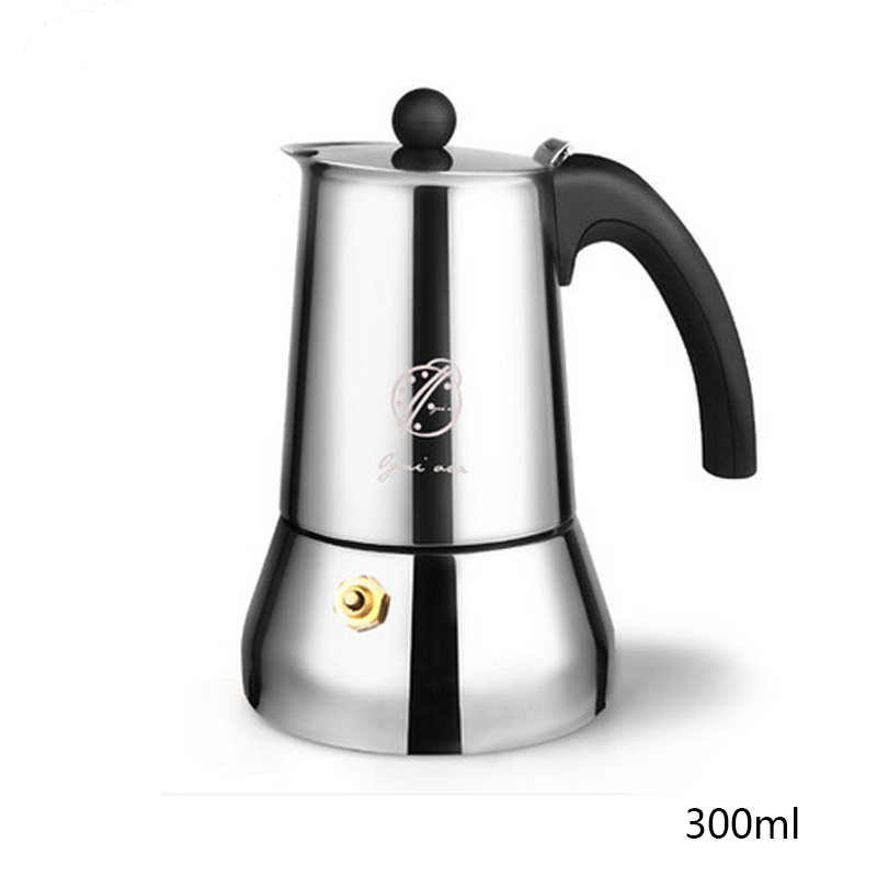 Cafetera Moka Olla Espresso Cafetera Herramienta de café Cafetera para hacer café гейзерная кофеварка 300ml / 450ml / 600ml cafetera italiana ollas de acero inoxidable cafetera expreso máquinas de café ✈: 300ml