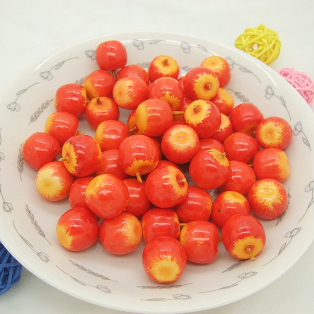 100pcs Simulated Fruit Model Miniature Fruit Model Props Apple Crafts Small Apple Decor for Home Mall Store DIY Desktop