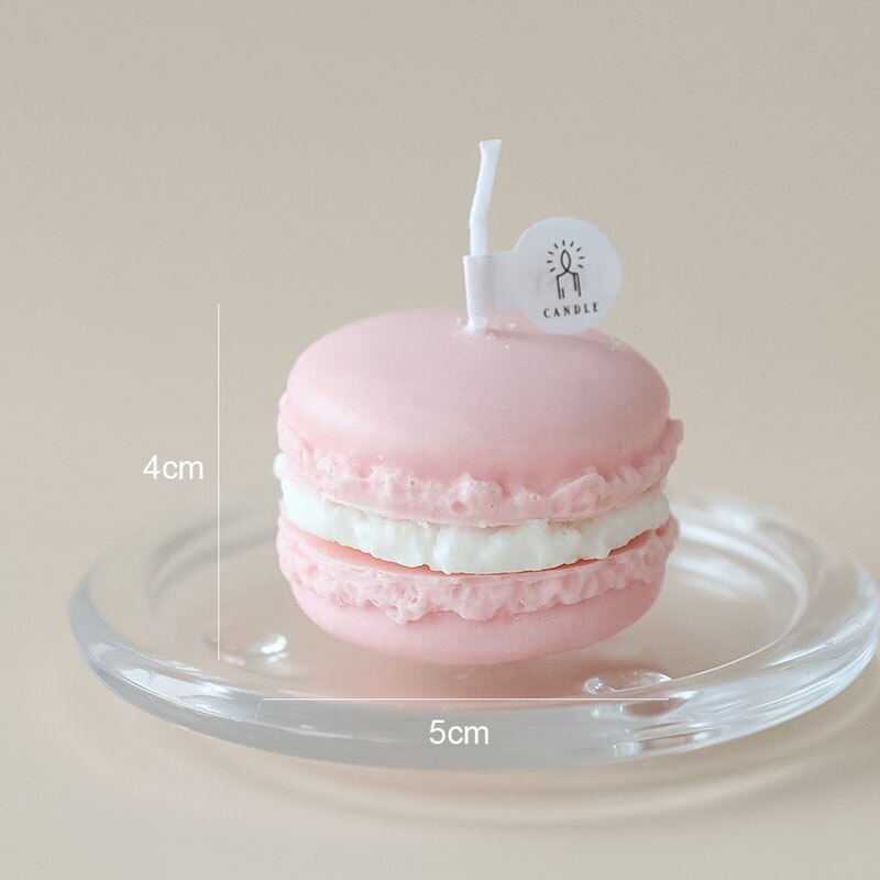 Velas perfumadas de cera hechas a mano para decoración de dormitorio, macarrones, accesorios para fiestas, de cumpleaños: Rosa