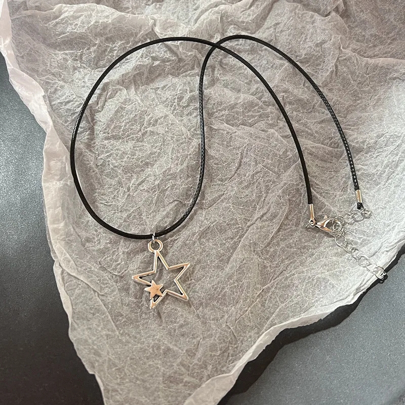 Collar de corazón de amor Y2k para mujer, Hip Hop, corazones rojos, colgantes rosas, collares, cadena de cuerda, Rave para niñas, joyería gótica: Chapado en zinc azul