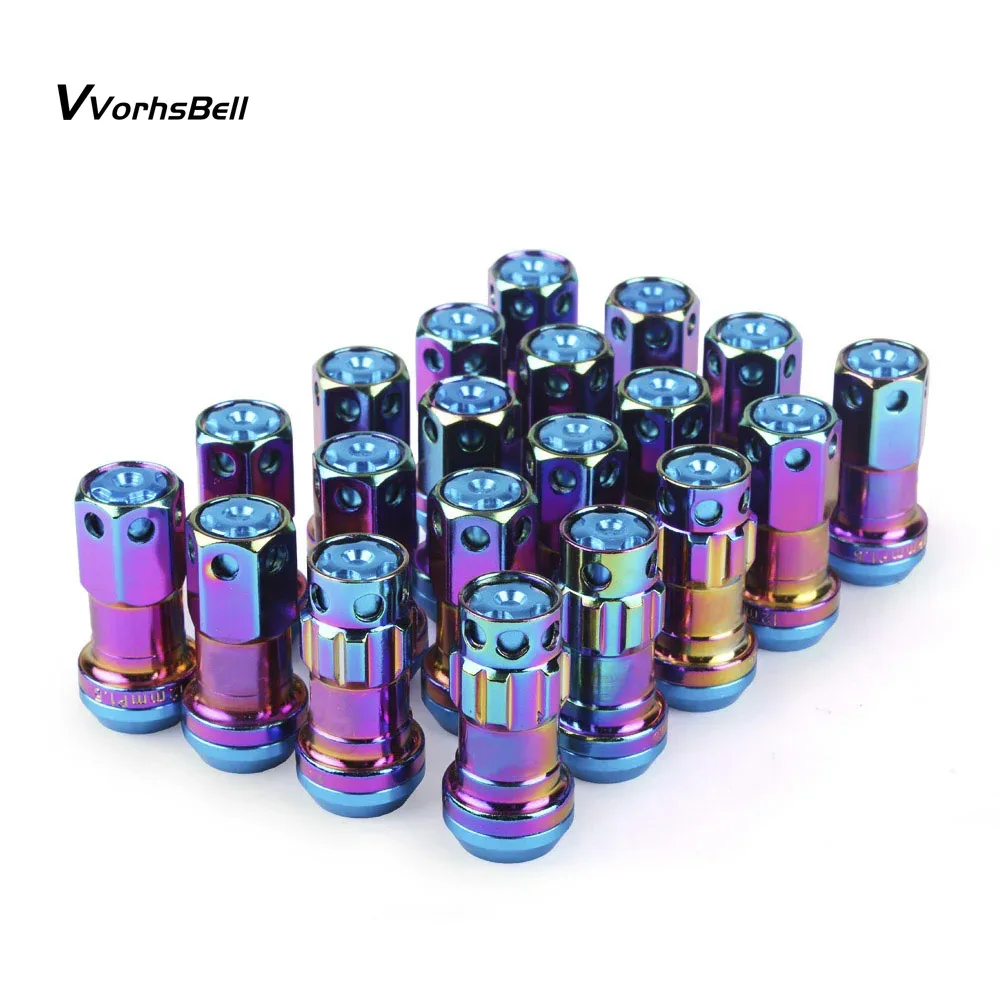 Coole R40 44-mm-Radmuttern M12x1,5/1,25 Rennradmuttern 20 Stück verriegelnde Rennradmuttern + 2 Sätze Sicherheitsschlüssel
