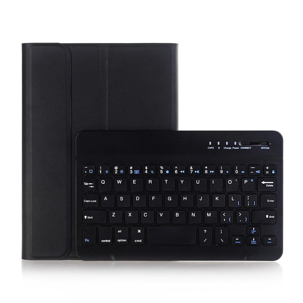 Capa para teclado bluetooth wireless, dispositivo inteligente de couro pu ultrafino 10.2 para ipad 10.2: Black