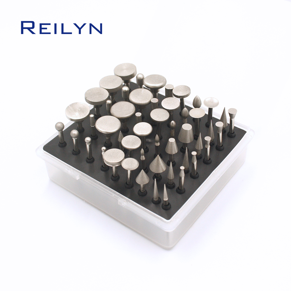 3.17Mm Diamant Slijpen Bits 50 Stuks 400 # Diamond Bit Dremel Polijsten Hoofd Slijpen Burr Voor Dremel Boor Gereedschap