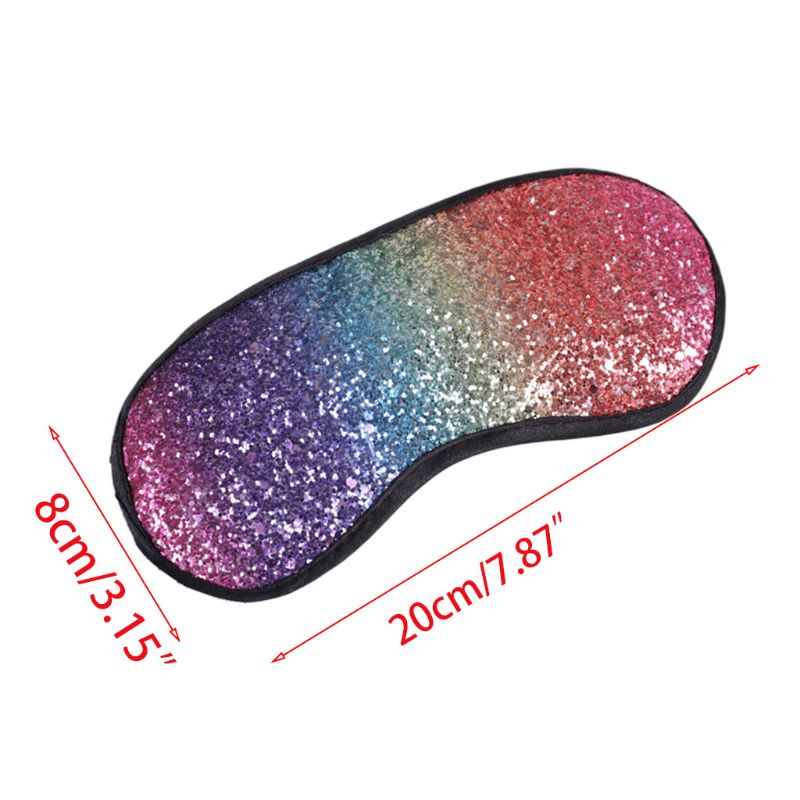 Kvinder piger søde glitter pailletter sovende øjenmaske gradient regnbue bind for øjnene