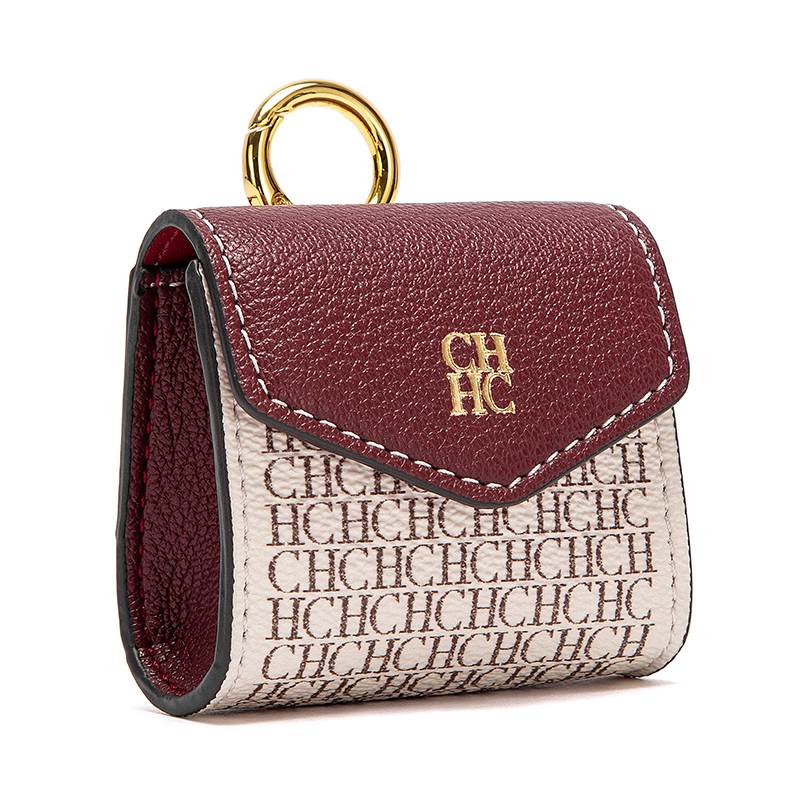 CHCH Key Bag Mini Wallet Earphone Bag: Burgundy