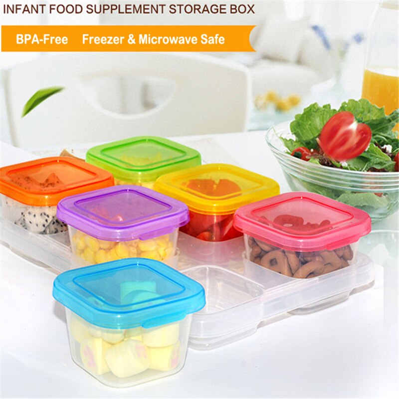 Baby Food Freezer Storage Containers Safe Kids Food Supplement Box Portable Leak-Proof Snacks Fresh Food BPA Free