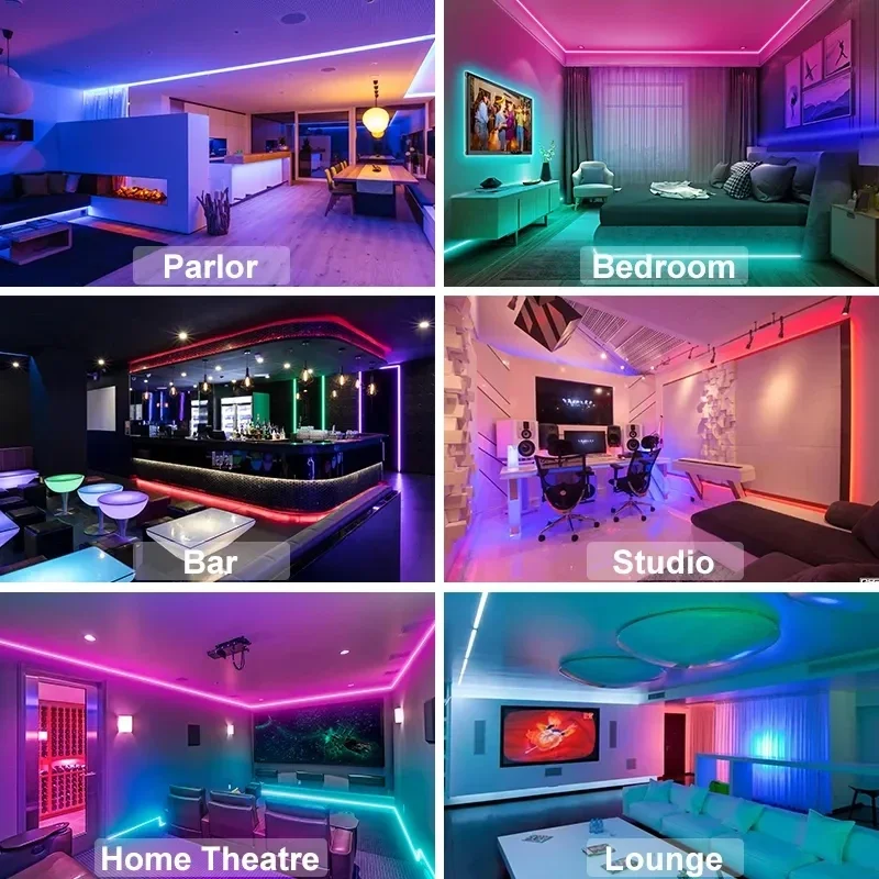Tira de Luces LED RGB 5050 USB 1M-30M tira de luz Led sincronización de música Luces que cambian de Color cinta Led TV retroiluminación habitación Dec