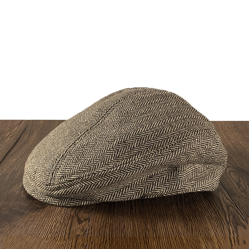Classic Men's Stylish Caps Herringbone Newsboy Caps Cotton Wool Blend Beret Hat Flat Brim Vintage Men Berets Cap NZ285: Brown / M(56-57cm)