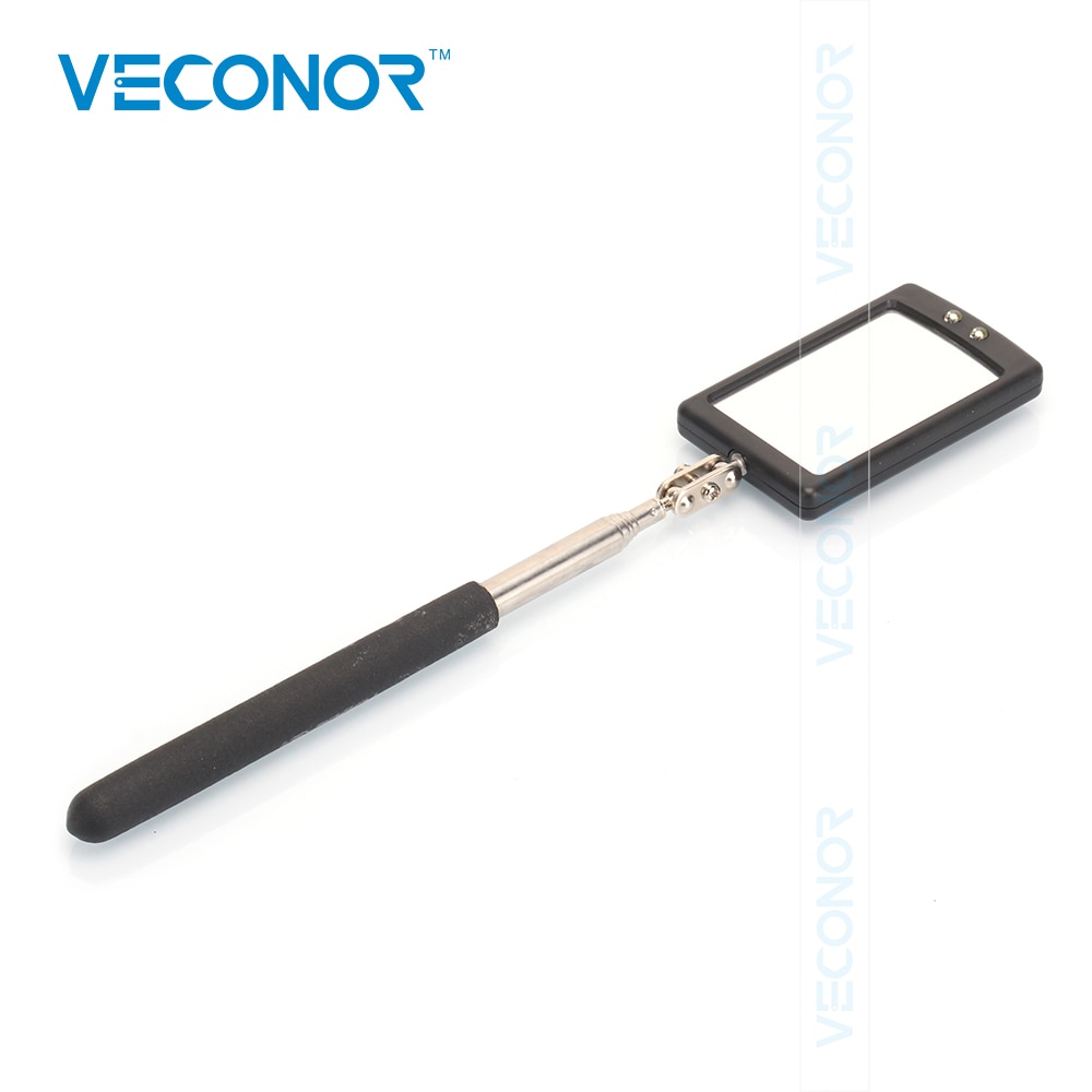 VECONOR Draagbare Telescopische Flexibele Hoofd Inspectie Spiegel met LED Licht Verstelbare 360 Graden Swivel Bekijken Auto Handgereedschap