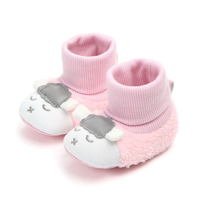 Emmababy Winter Mode Pasgeboren Baby Baby Katoenen Schoenen Cartoon Dier Sokken Booties Zachte Slipper Laarzen: Roze / 9 to 11 Months