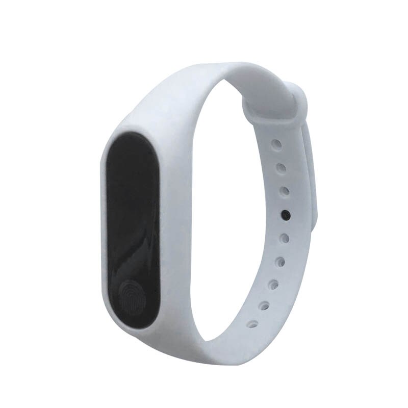 Smart armbånd  m2 pulsarmbånd vanntett sport fitness band trinntelling melding smart loop  du55: Hvit