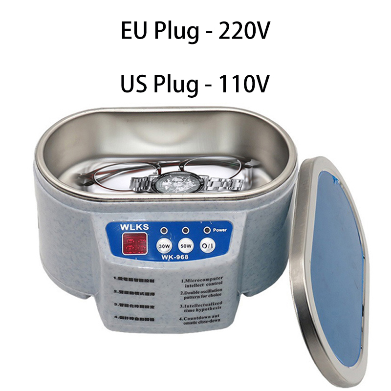 Limpiador ultrasónico 30/50W baño sonicador 40Khz Degas para relojes lentes de contacto gafas dentadura postiza maquinilla de afeitar eléctrica para maquillaje 220V