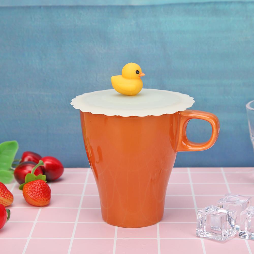 Reusable Cute Silicone Cup Cover Heat Resistant Sealed Leakproof Cups Lid Cute Anti-dust Bowl Tea Cup Lids Diameter 10cm: 6