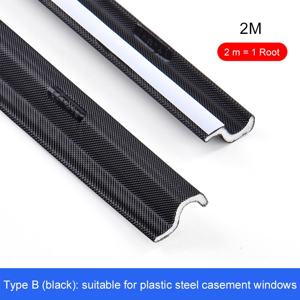 2M Pu Foam Strip Foam Seal Tape Self Adhesive Door Weather Stripping Insulation Foam Window Insulation Tape Waterproof Windproof: Black