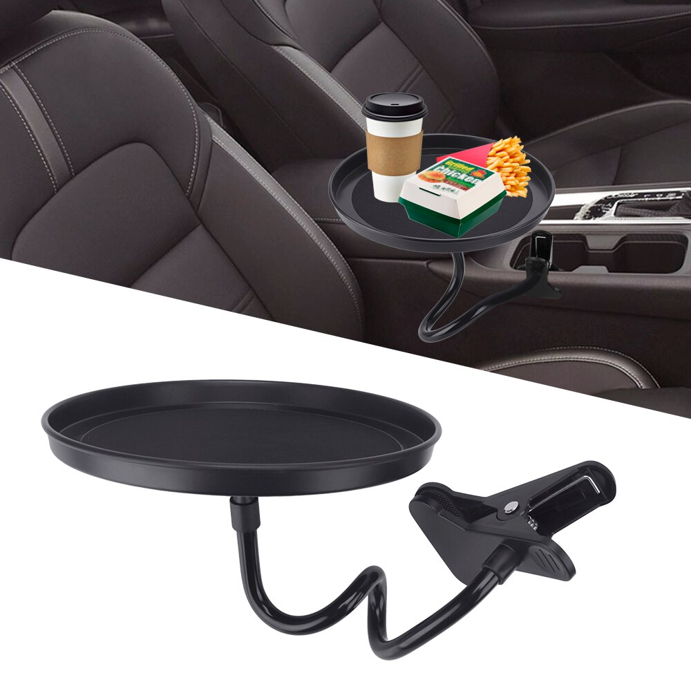 Car Cup Holder Multifunctional Clamp Bracket Adjustable Dining Table Car Food Tray Drink Coffee Bottle Organizer Swivel Tray