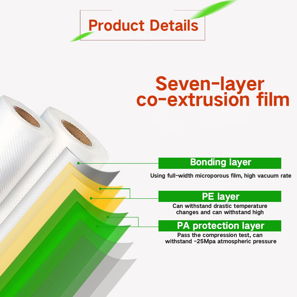 Kitchen Food Vacuum Bag Storage Bags For kitchen Packaging Vacuum Sealing Machine Fresh Keeping 15+20+22+25+28+30+32*500cm