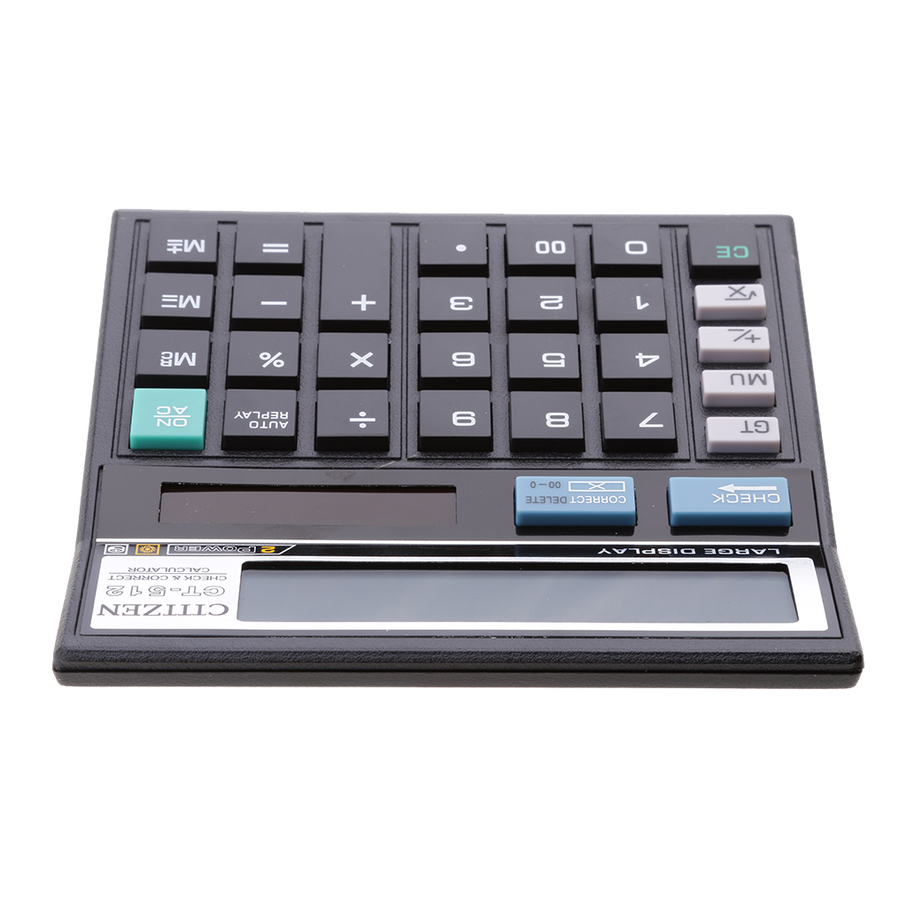 Electronic Desktop Calculator with Check and Correct 12-Digit LCD for Office