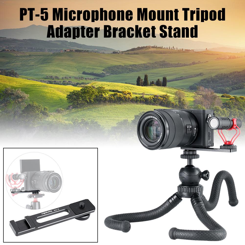 For ULANZI PT-5 Vlogging Microphone Mount Extension Rod Tripod Adapter Bracket Stand For SONY A6400 A6500 A6300 Camera