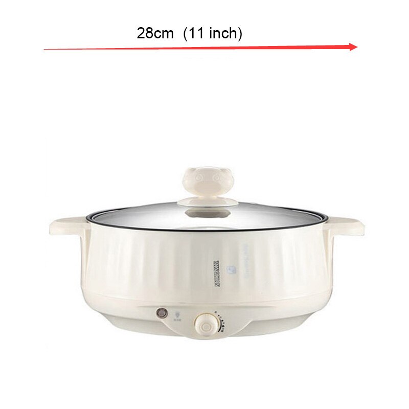 Multifunktionell elektrisk spis 220v värmepanna elektrisk kokkärl maskin hotpot nudlar ägg soppa ångkokare mini riskokare: 1 lager kruka -28cm