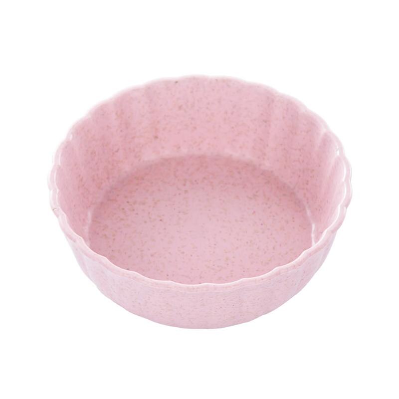 Bols d'assaisonnement à paille de blé | Multifonctionnels bols d'assaisonnement à diverses formes, vinaigre assaisonnement assiette à sel solide, outils de cuisine: Circular - Pink