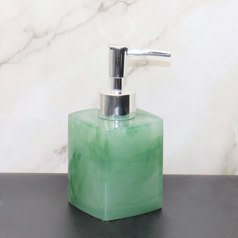 Ensemble d'accessoires de salle de bain vert Texture émeraude, fournitures de bain Imitation Jade, distributeur de savon Portable, tasse de bouche, outils de bain en résine: Lotion bottle A