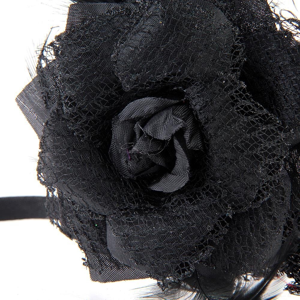 Máscara veneciana flor de la pluma de Venecia negra para de Halloween Carnaval