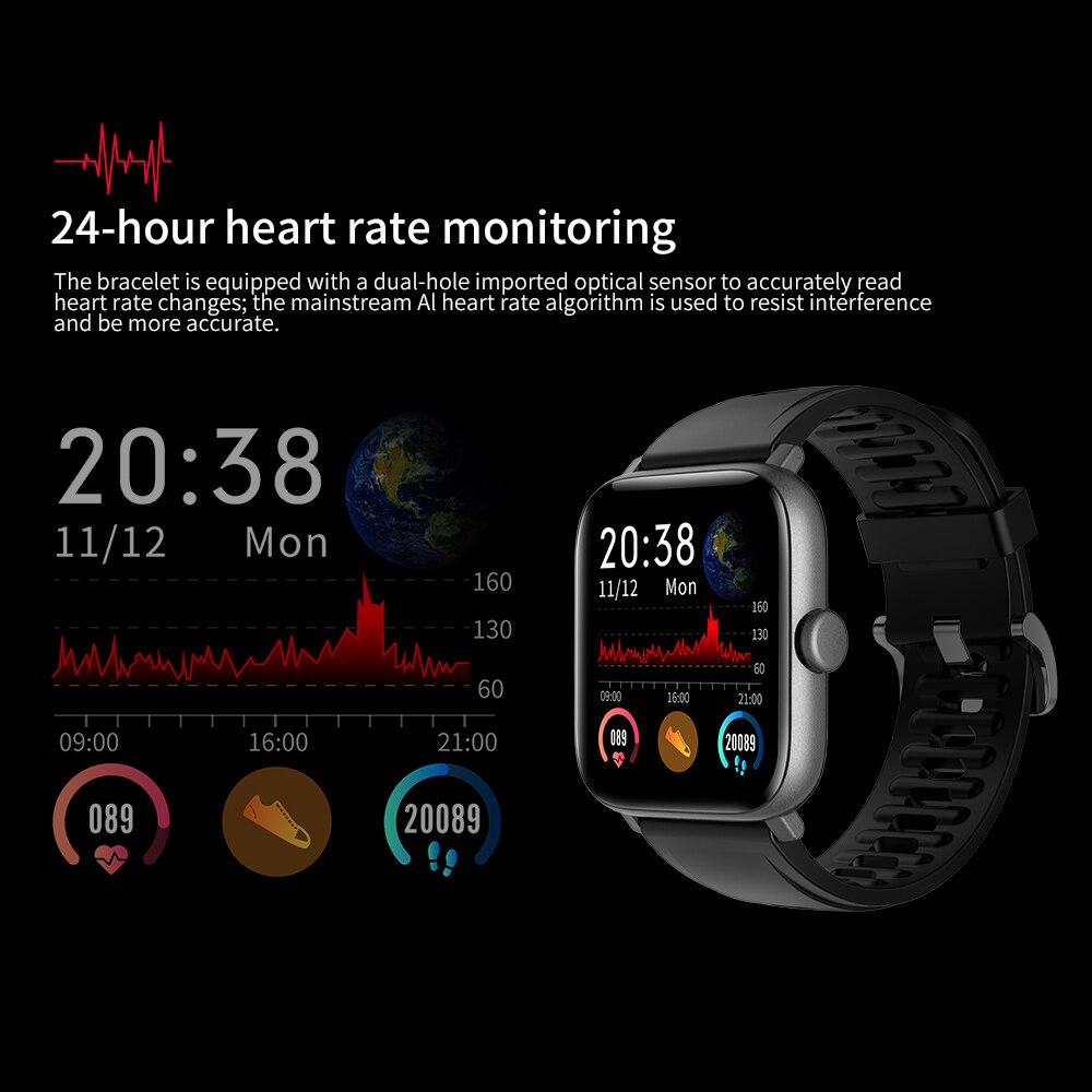 Rundoing NY16 Smartwatch - Full Touchscreen, IP68 Waterproof Aluminum Alloy Case for Android & iOS
