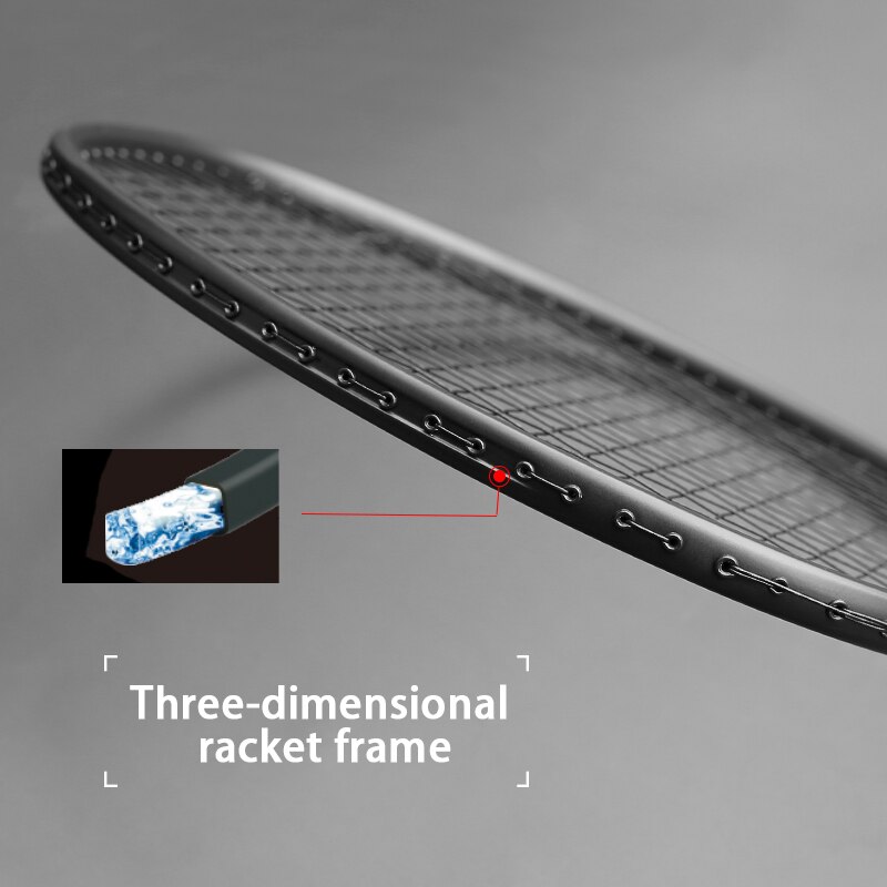 Training Max 34LBS Heavy Carbon Fiber Badminton Rackets Strung Plus Weight With Bag Strings Racket Racquet