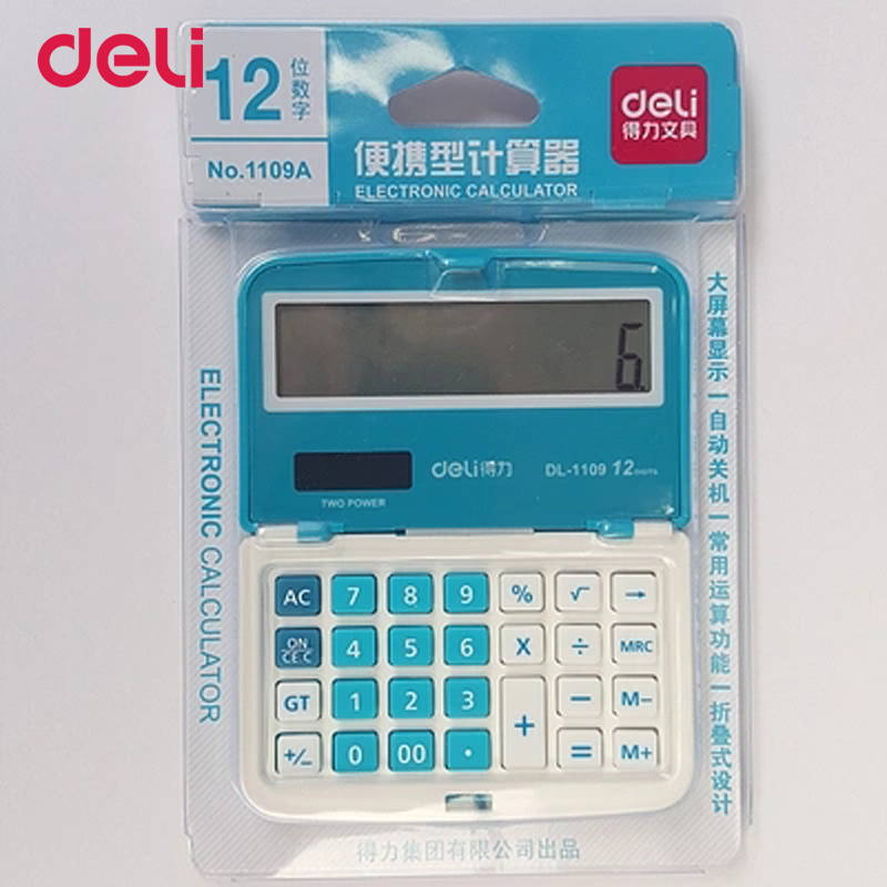 Deli solar mini pocket calculator voor school kantoor berekenen supply leuke opvouwbare rekenmachine multifunctionele