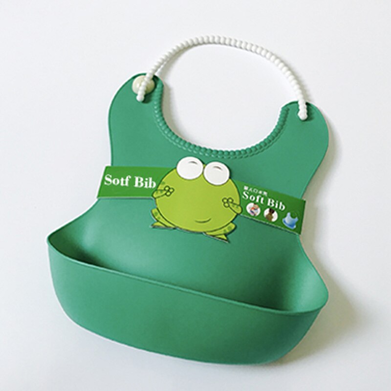 Baby wasserdicht Mittagessen lätzchen Kleinkinder silikon fütterung Baby speichel handtuch Karikatur wasserdichte schürzen Baby Lätzchen: KS0503-DeepGreen