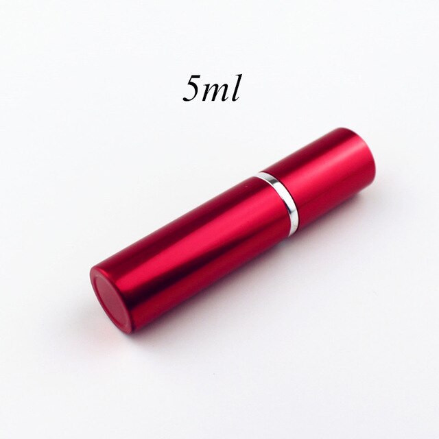 5ml 10ml parfum glazen fles reis aluminium spray verstuiver lege metalen parfum verstuiver draagbare: Rood -5ml