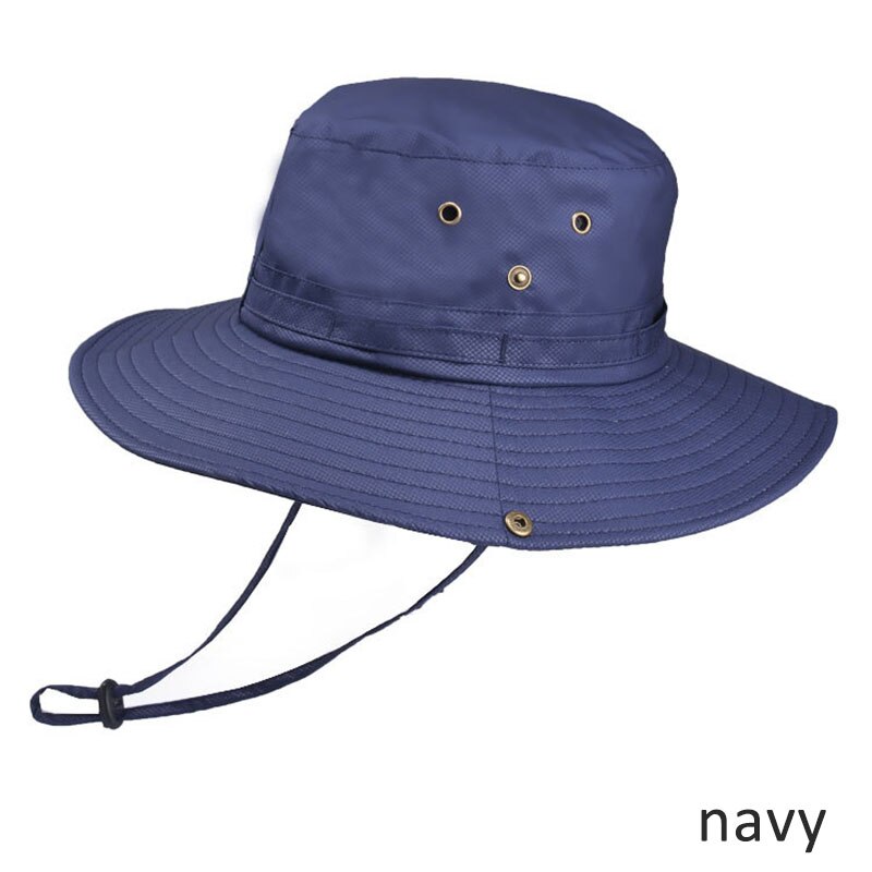 Boné de pesca de verão chapéu de pesca de proteção uv feminino boné de pescador ao ar livre unisex chapéu de balde dobrável chapéu de montanhismo: navy