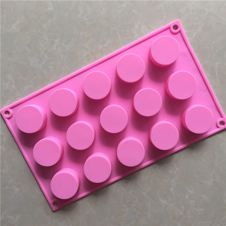 Cylinder Silicone Soap Mold Round Silicone Molds for DIY Handmade Soap Making, Lotion Bars, Bath Bombs, Chocolate, Cake 15 Holes: Default Title