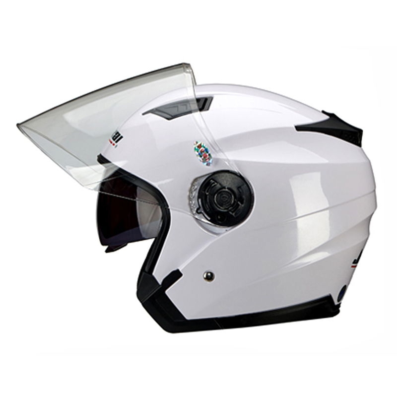 Motorfietshelmen met dubbele lens, vintage helmen, four seasons racing halfhelmen, motorhelm, karthelm, scooterhelm, motorbestelhelm: Groente / Xl
