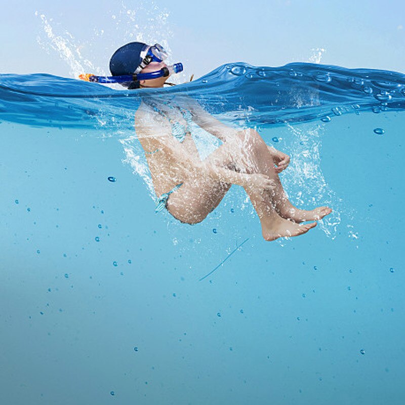 Unisex børn dykning maske snorkel sæt svømning scuba halvtør rør snorkling åndedrætsmaske anti tåge svømme briller til børn